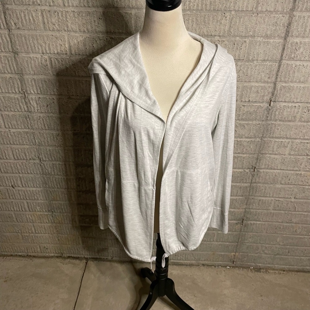 Tek Gear Hooded Open Front Drawstring Hem Long Sleeve Cardigan Size Large - Picture 1 of 4